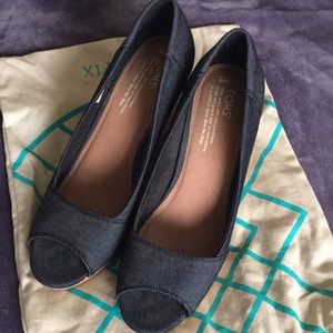 Toms denim wedges